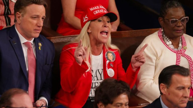 Marjorie Taylor Greene Dons MAGA Hat, Accosts Biden At State Of The Union