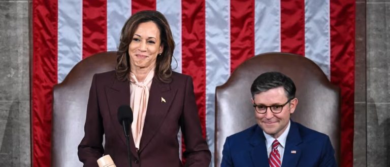 With an intent stare, a wide smile and a simple declaration, Harris certifies her loss to Trump